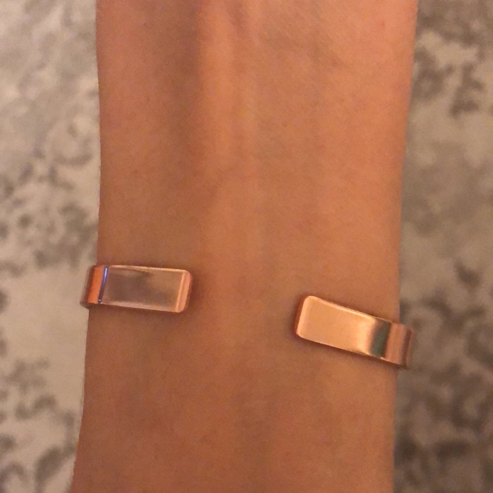 Raw Copper Aurora Borealis + White AB Crystal Cuff Bangle - Picture 10 of 16